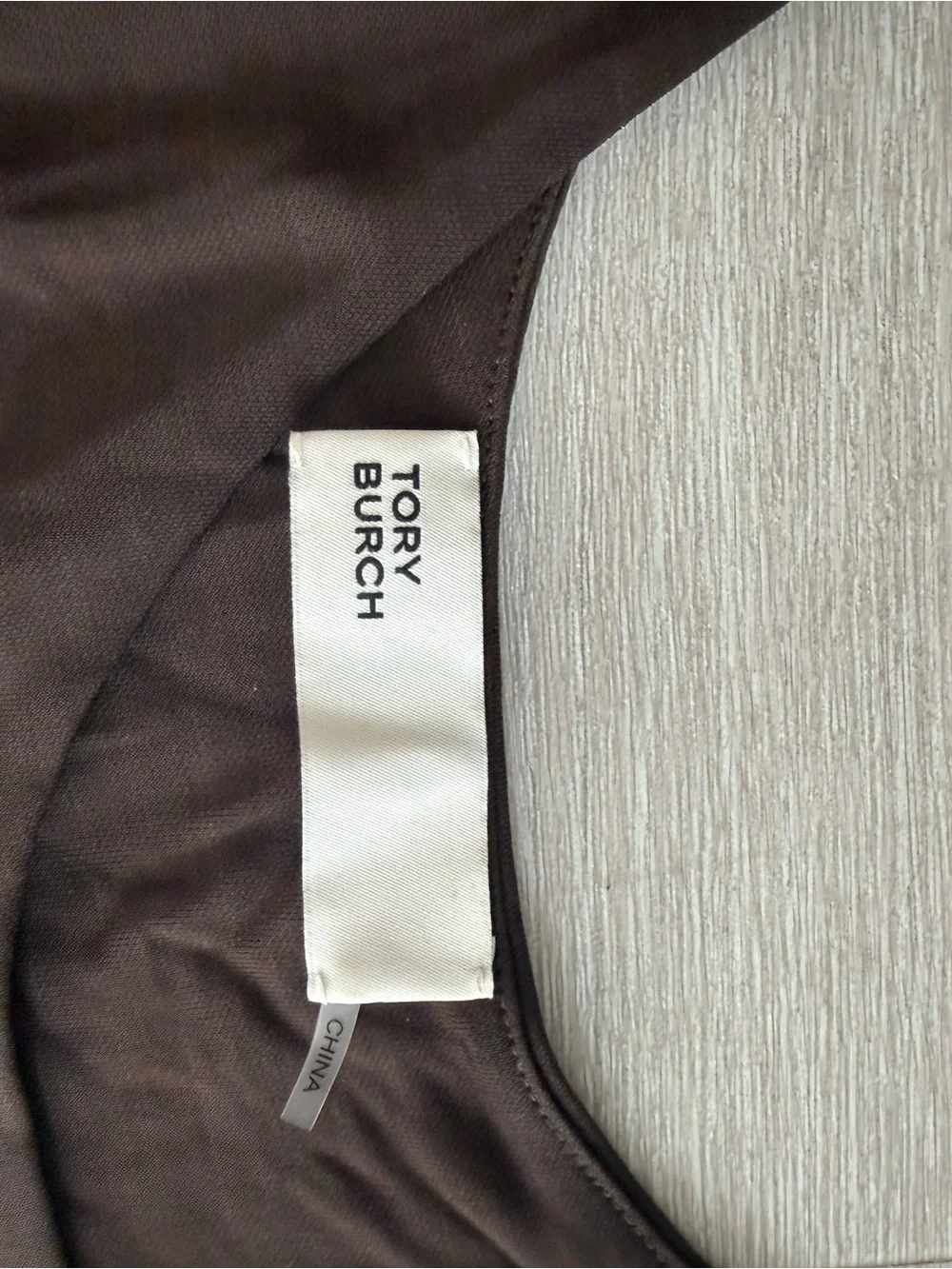 Tory Burch Dark Brown Jersey Clip Tank Dress